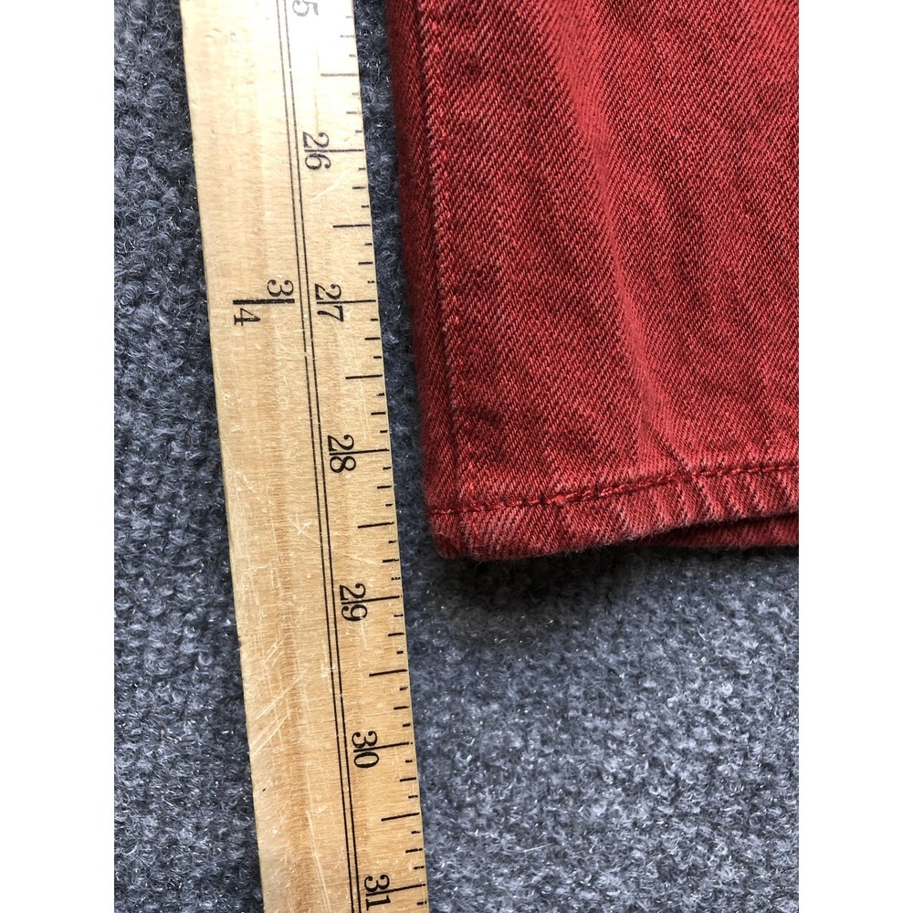 Levis 501 Jeans Mens 37x28 (38x32) Red Denim Straight Leg Button Fly Pants - Picture 4 of 8